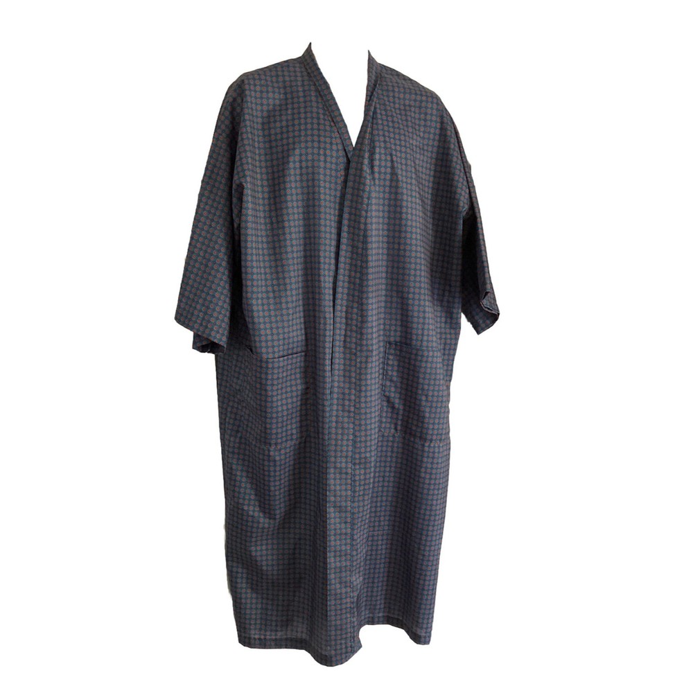 Vintage Bill Blass Mens Smoking Jacket Robe OS Blue Geometric USA